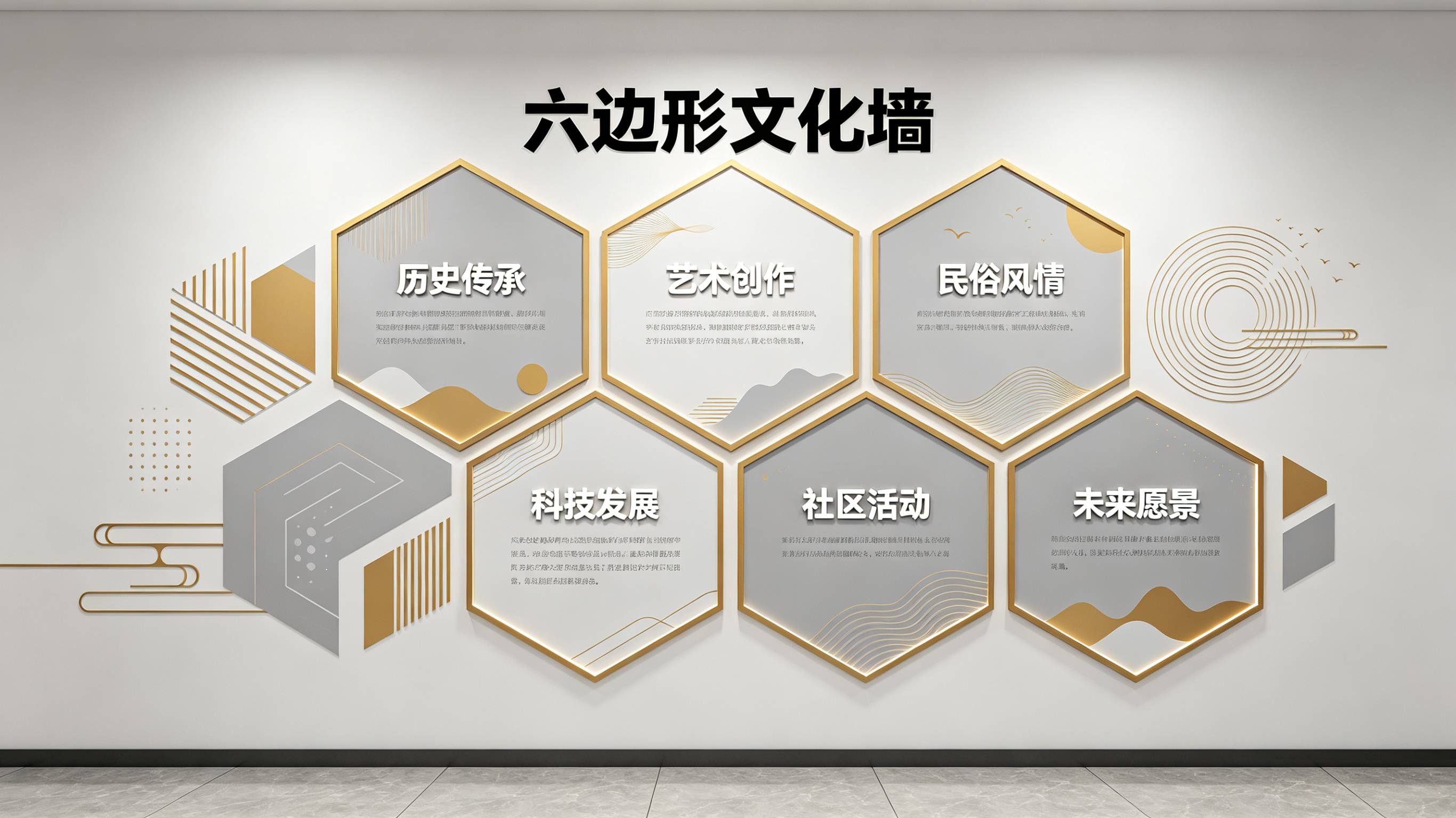兴平企业文化墙 | 六边形信息美学